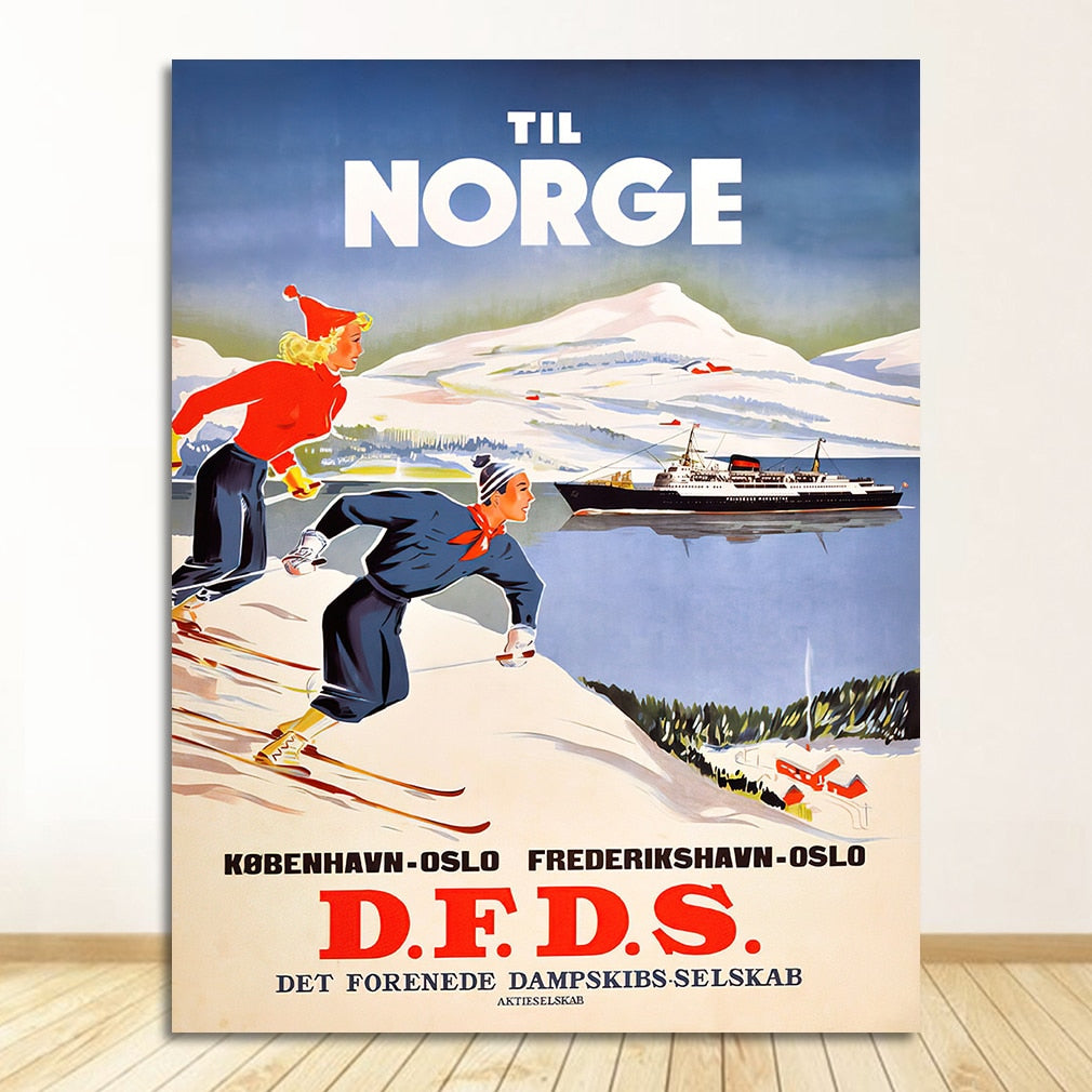 CORX Designs - Ski in Norway Norge Fjords Canvas Art - Review