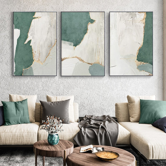 CORX Designs - Green White Gold Marble Canvas Art - Review