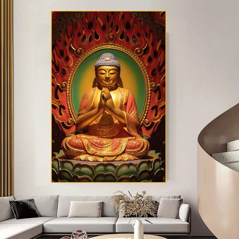 CORX Designs - Golden Buddha Statue Canvas Art - Review