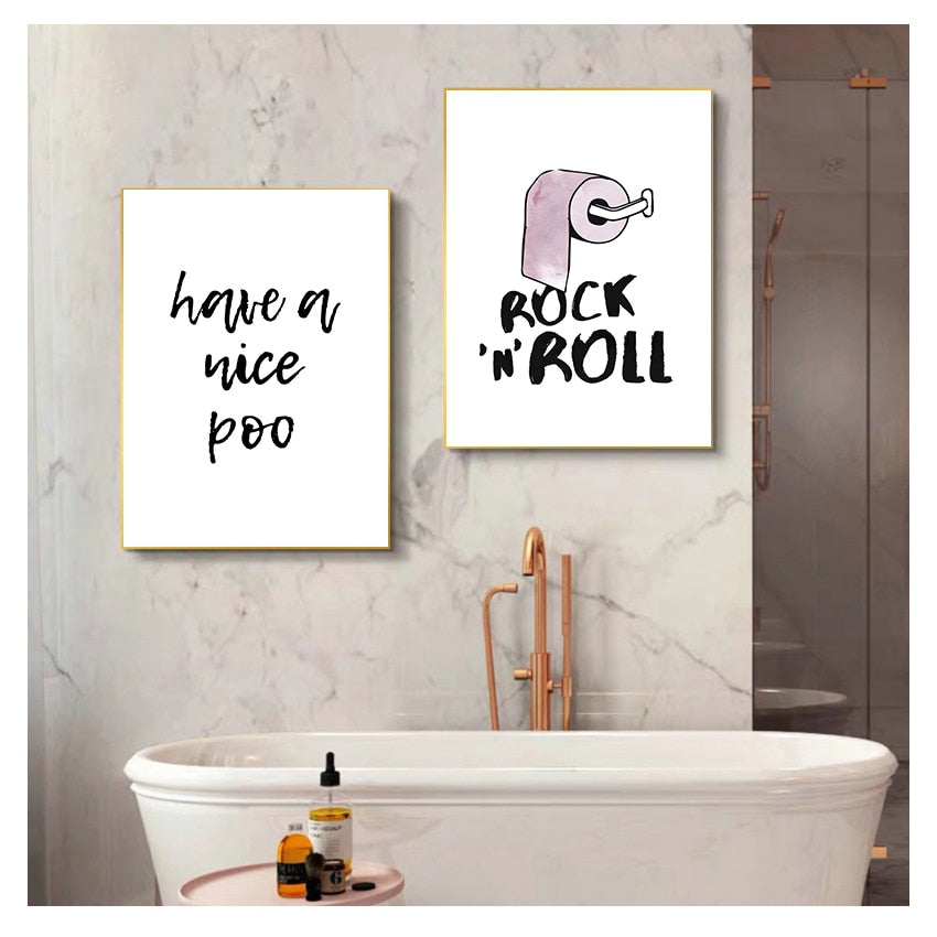 CORX Designs - Rock and Roll Have A Nice Poo Bathroom Canvas Art - Review