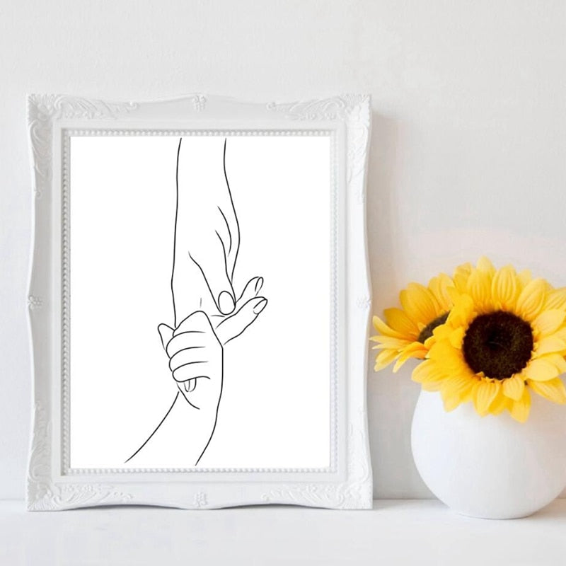 CORX Designs - Mom and Child Holding Hands Line Canvas Art - Review