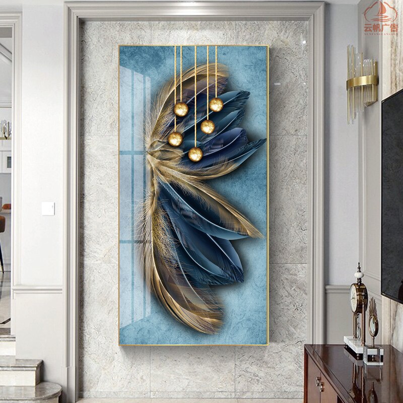 CORX Designs - Blue and Gold Feather Deer Canvas Art - Review