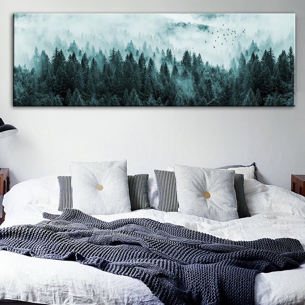 CORX Designs - Foggy Pine Forest Landscape Canvas Art - Review