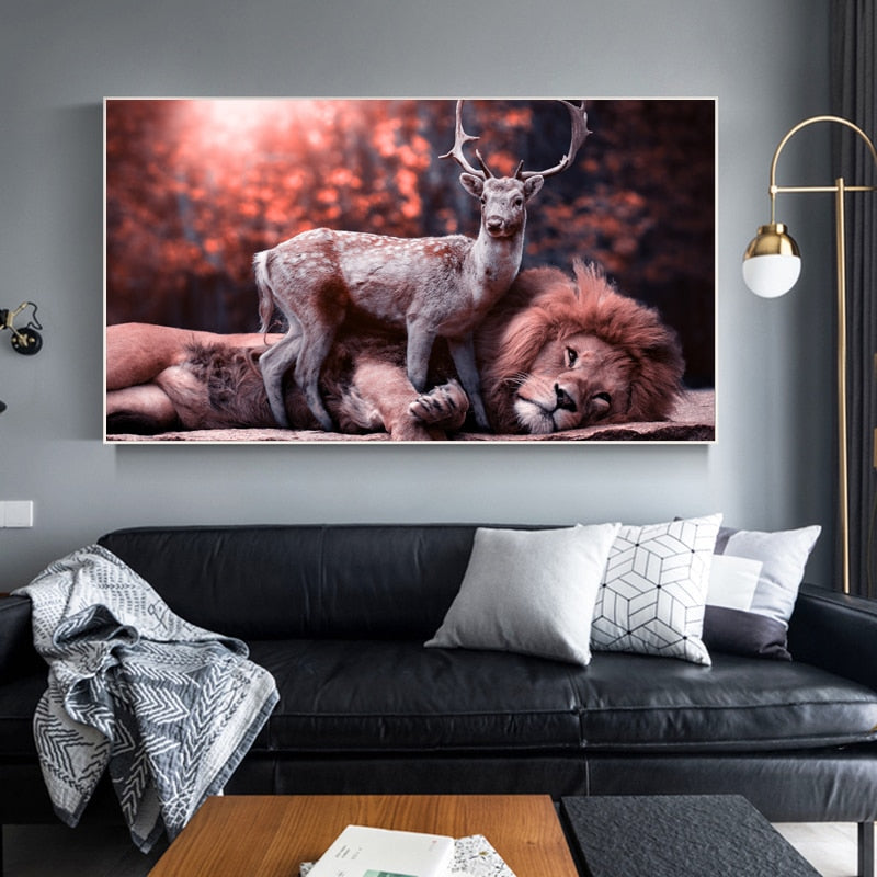 CORX Designs - Lion and Sika Deer Canvas Art - Review