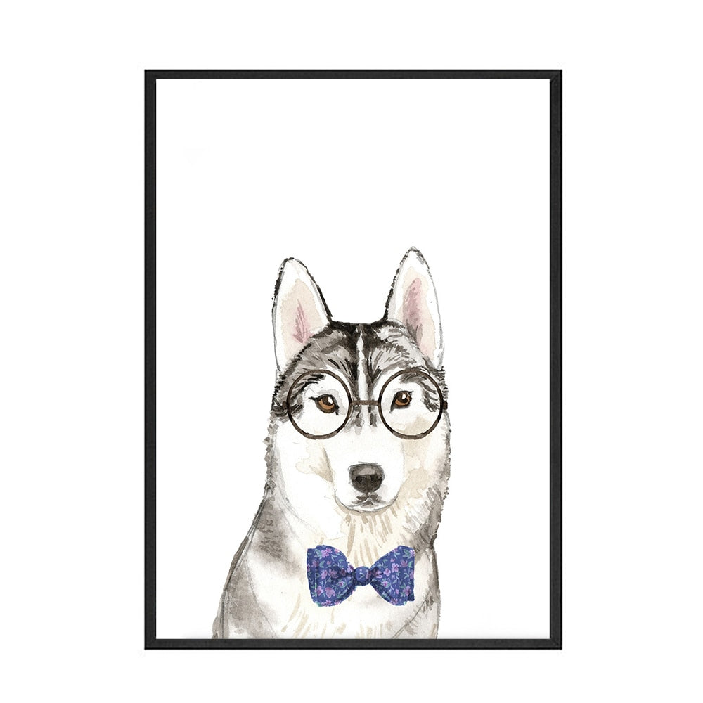 CORX Designs - Dog Husky Wearing Glasses Canvas Art - Review