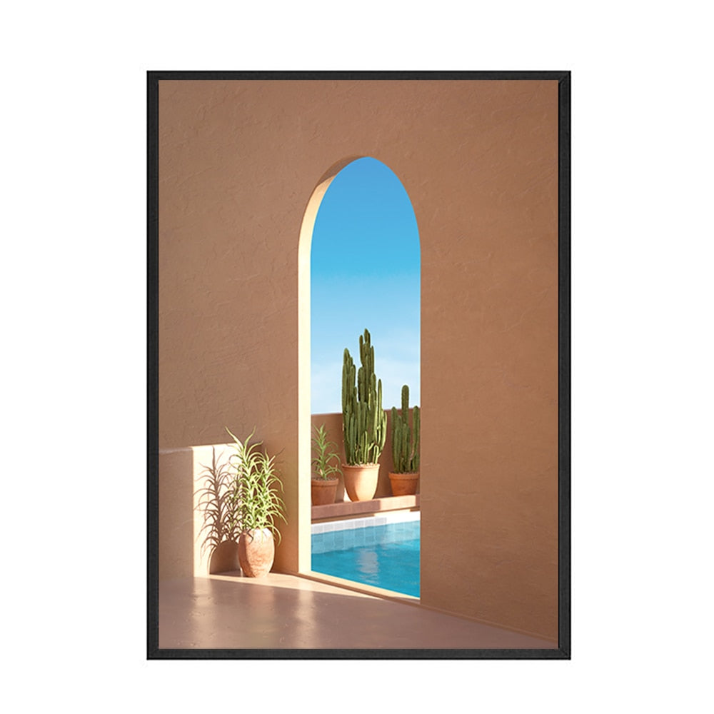 CORX Designs - Pink House Swimming Pool Canvas Art - Review