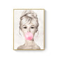 CORX Designs - Audrey Hepburn Girl Pink Bubble Gum Stars Canvas Art - Review