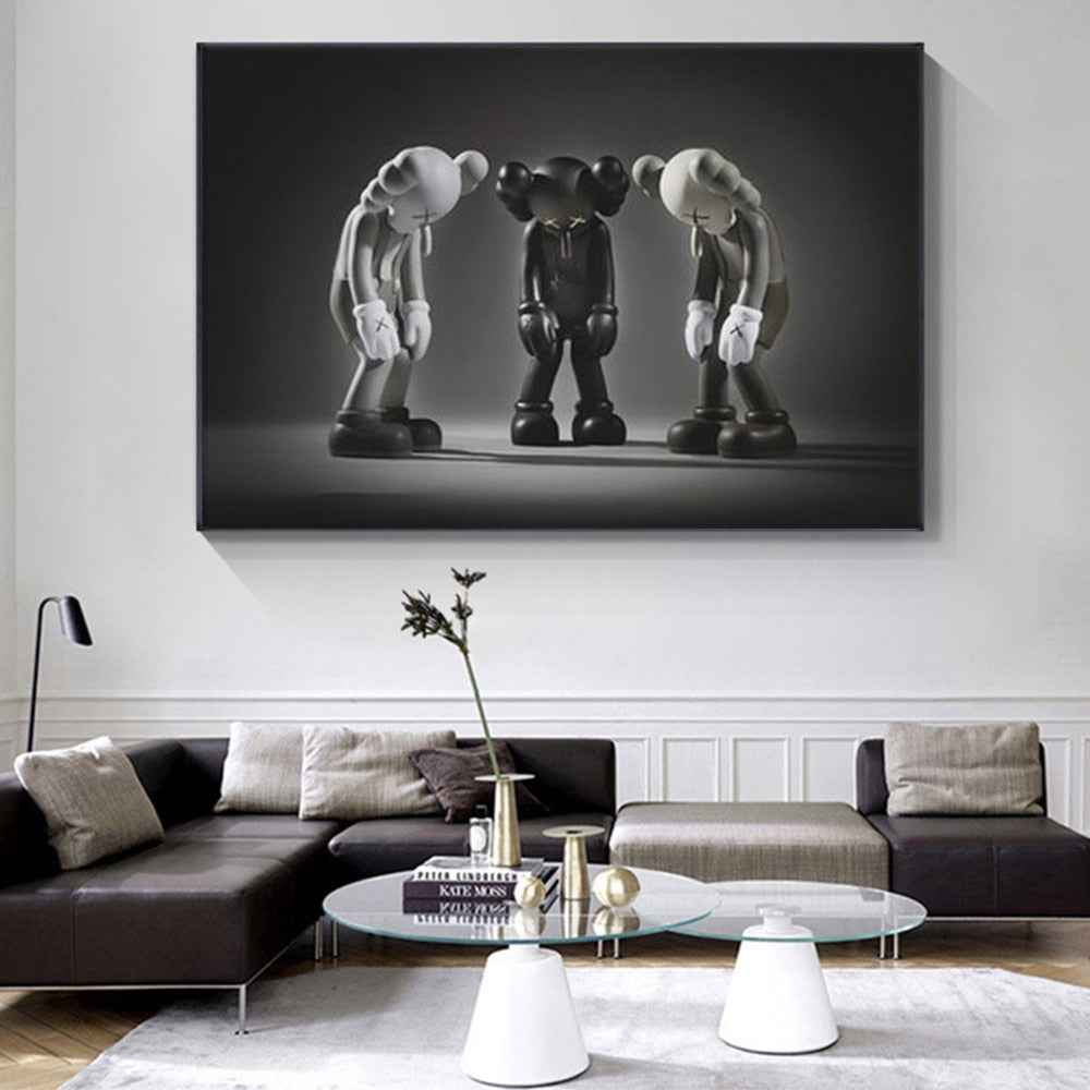 CORX Designs - Black and White Kaws Head Down Canvas Art - Review