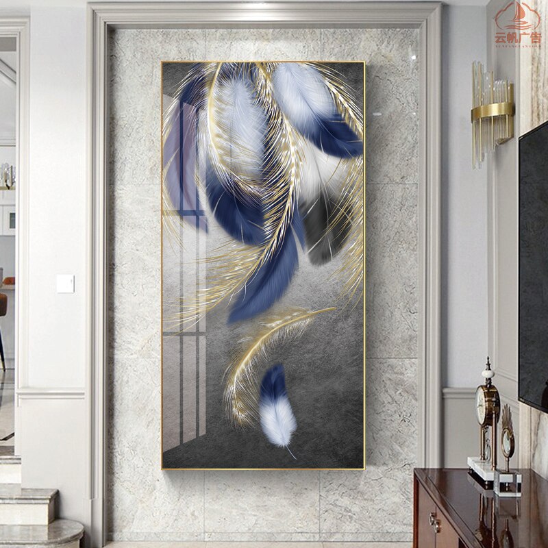 CORX Designs - Blue and Gold Feather Deer Canvas Art - Review