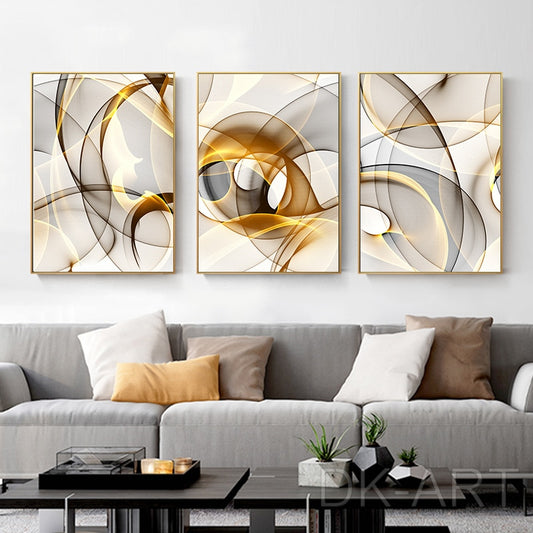 CORX Designs - Black Gold Line Abstract Wall Art Canvas - Review