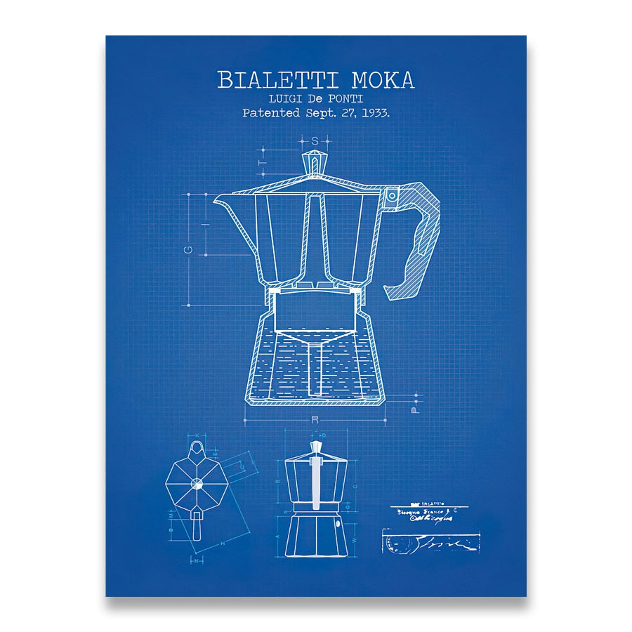 CORX Designs - Coffee Pot Patent Blueprint Canvas Art - Review