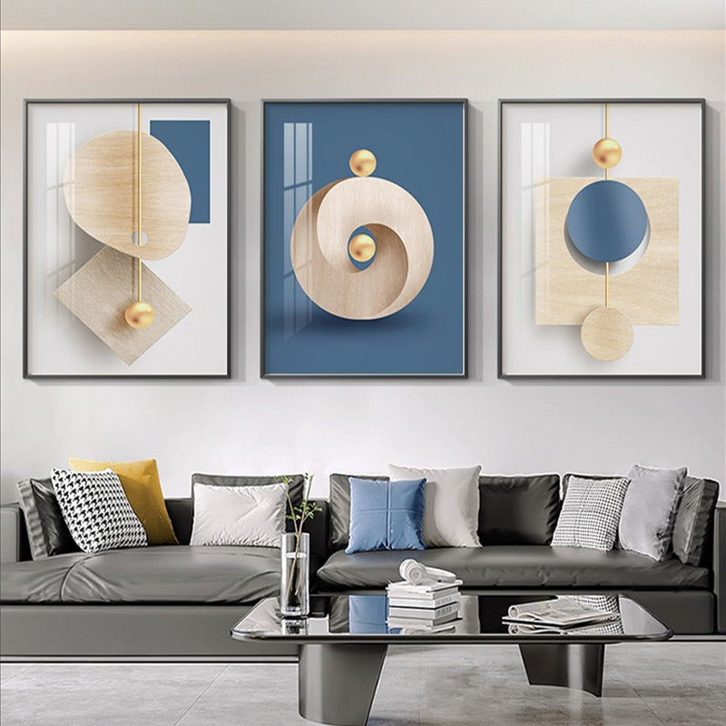 CORX Designs - Abstract Circle Blue White Canvas Art - Review