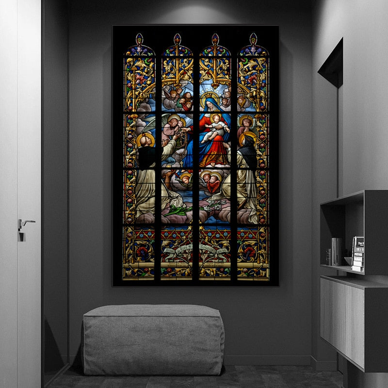 CORX Designs - Christ Jesus Mosaic Church Glass Window Canvas Art - Review