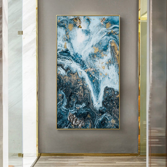 CORX Designs - Blue River Marble Gold Foil Canvas Art - Review