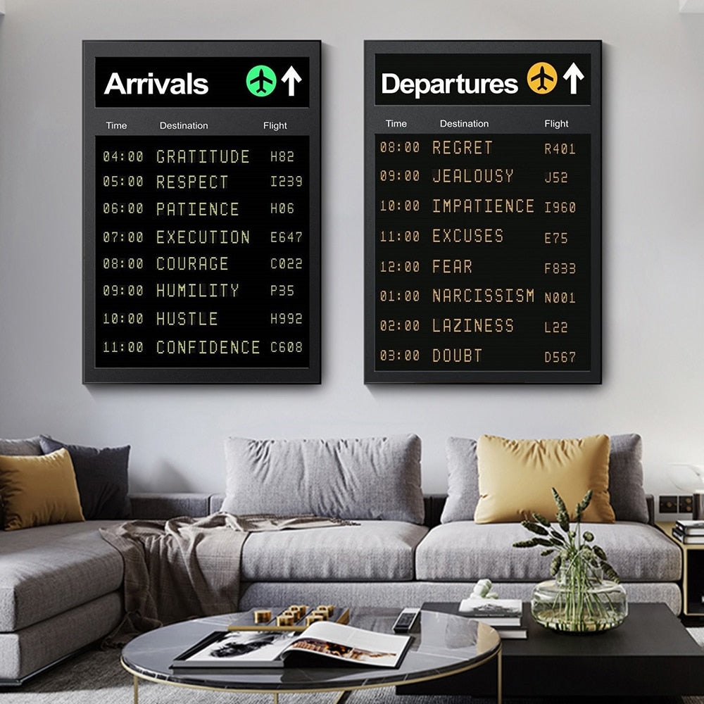 CORX Designs - Flight Information Departures And Arrivals Canvas Art - Review
