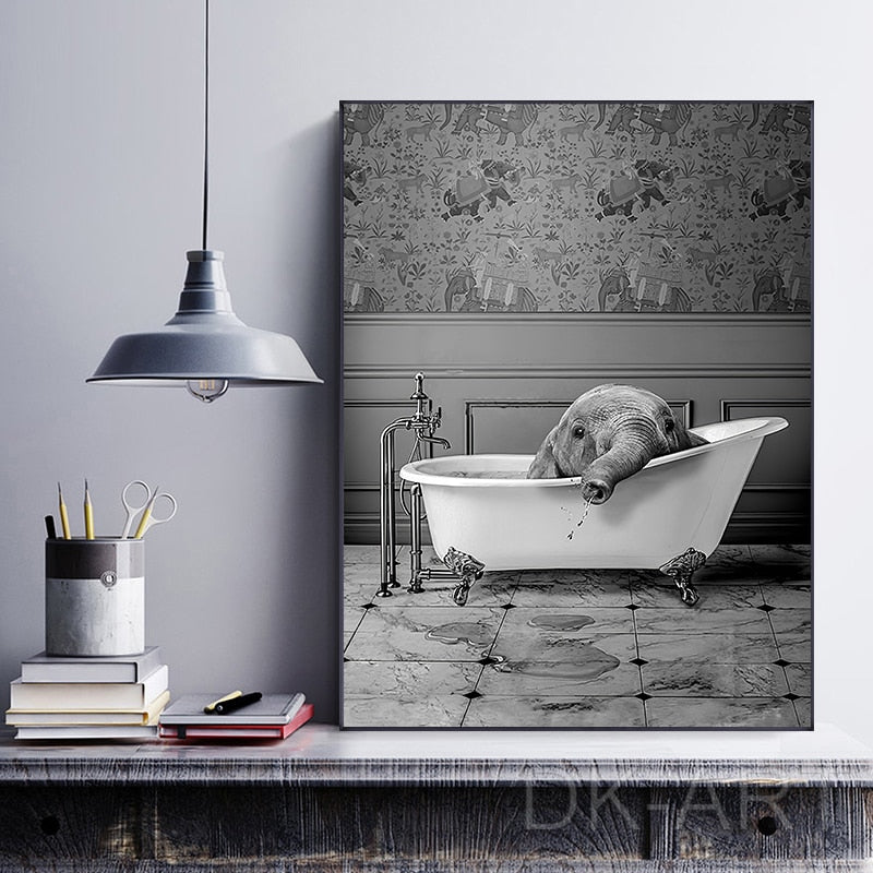 CORX Designs - Baby Elephant in Bathtub Canvas Art - Review