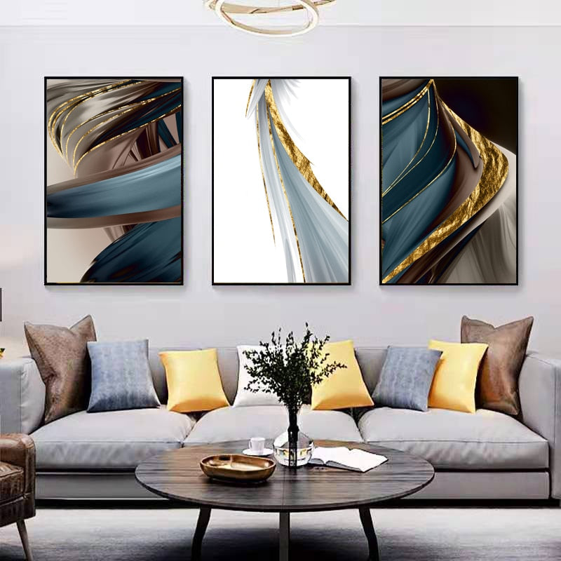 CORX Designs - Ribbon Abstract Gold Foil Canvas Art - Review