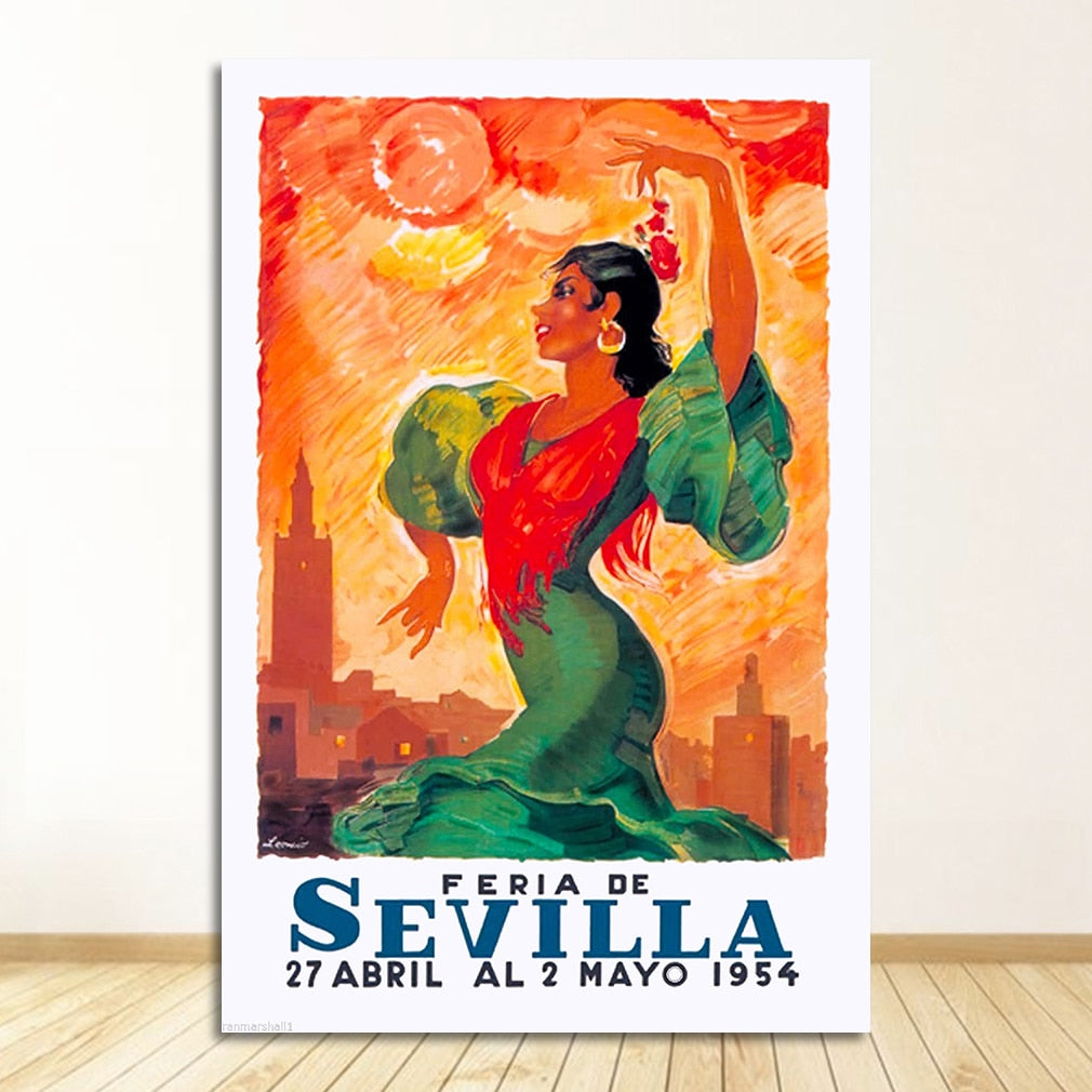 CORX Designs - Spain Seville Flower Girl Travel Canvas Painting Art - Review