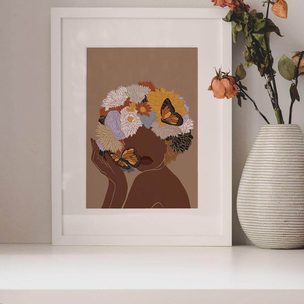 CORX Designs - Flowers Butterfly African Woman Canvas Art - Review