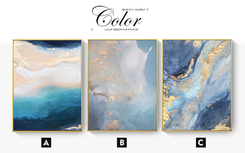 CORX Designs - Abstract Blue Gold Marble Canvas Art - Review