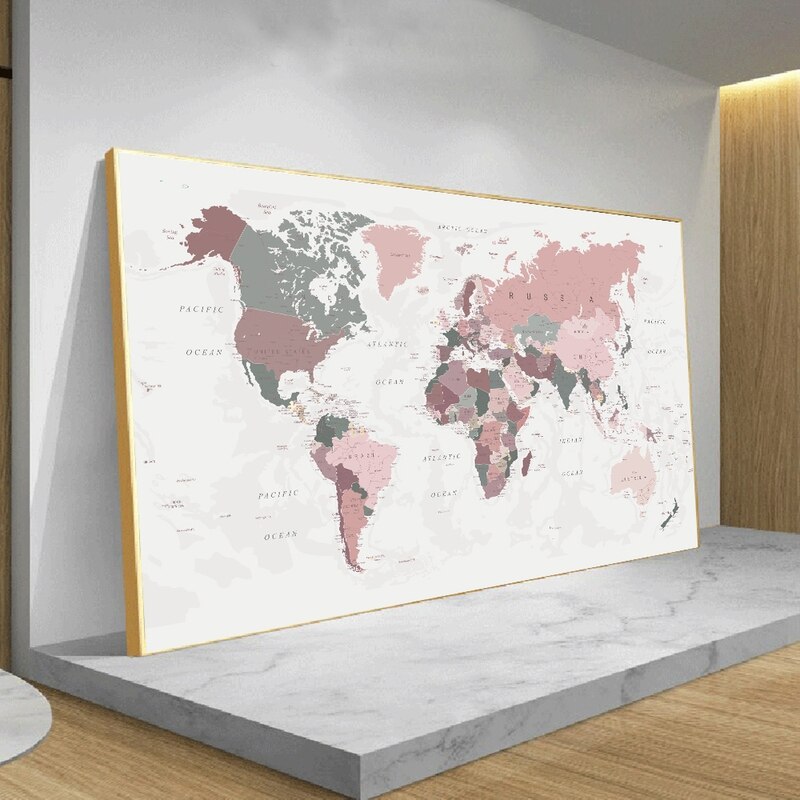 CORX Designs - Pink World Map Canvas Art - Review