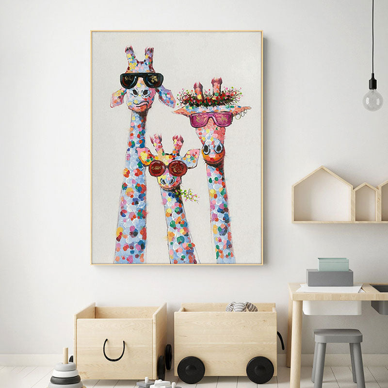 CORX Designs - Cartoon Giraffes Family Wall Art Canvas - Review