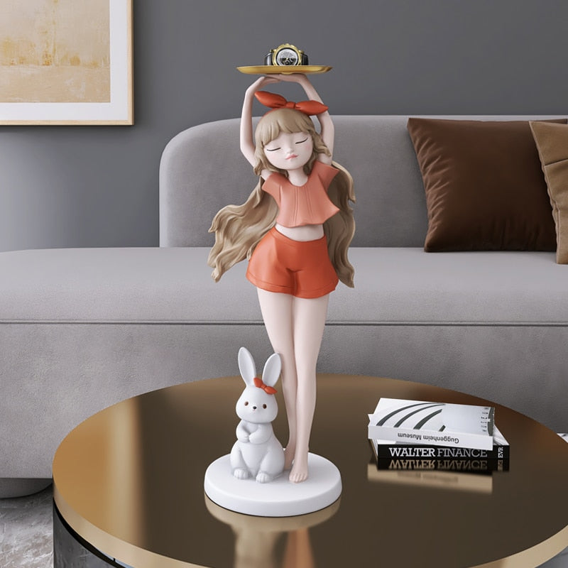 CORX Designs - Girl with Long Hair Bunny Tray Small Statue - Review