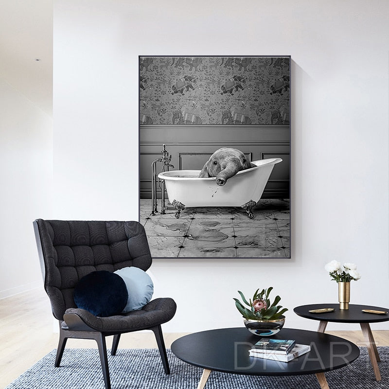 CORX Designs - Baby Elephant in Bathtub Canvas Art - Review