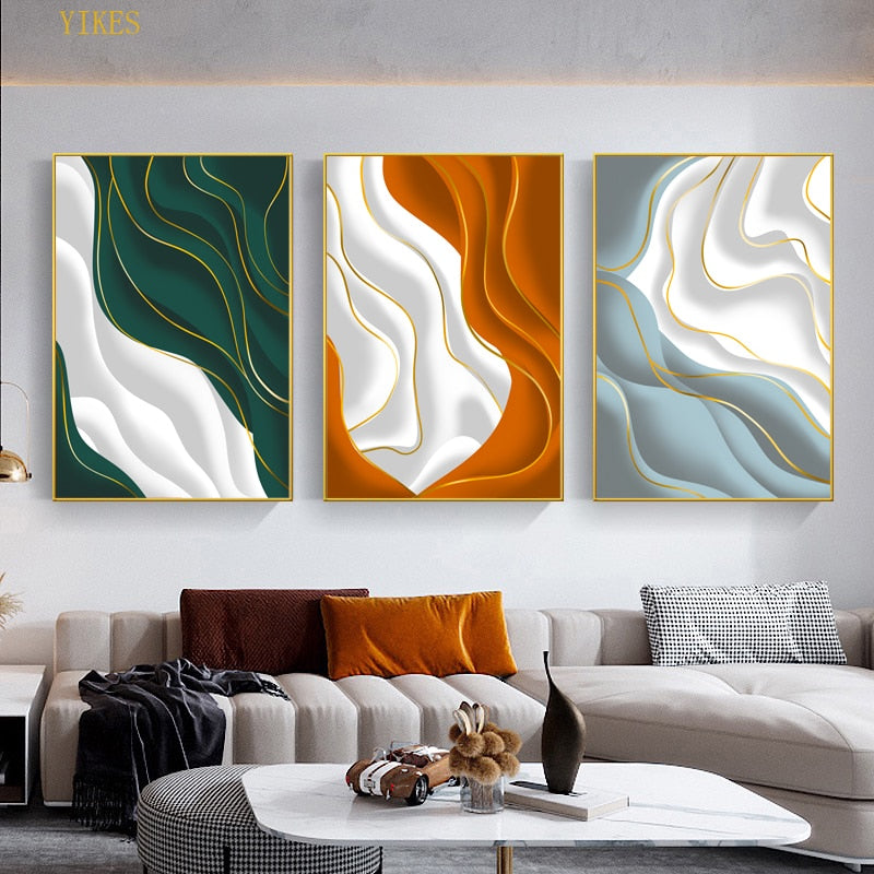 CORX Designs - Abstract White Golden Streamline Canvas Art - Review