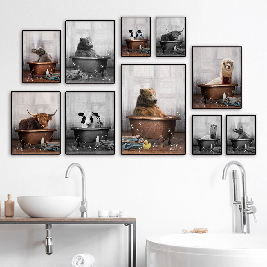 CORX Designs - Animals in the Bathtub Canvas Art - Review