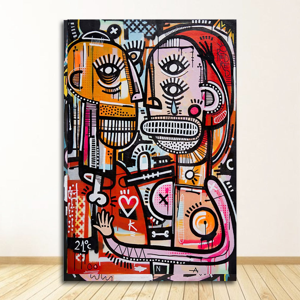 CORX Designs - Graffiti Street Art Joachim Abstract Colorful Canvas Painting Art - Review