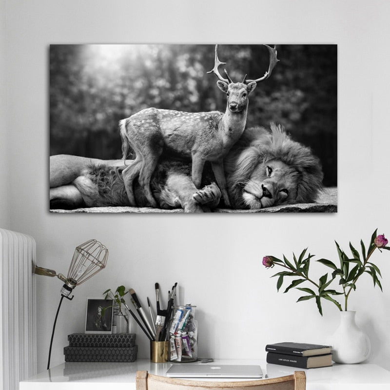 CORX Designs - Lion and Sika Deer Canvas Art - Review