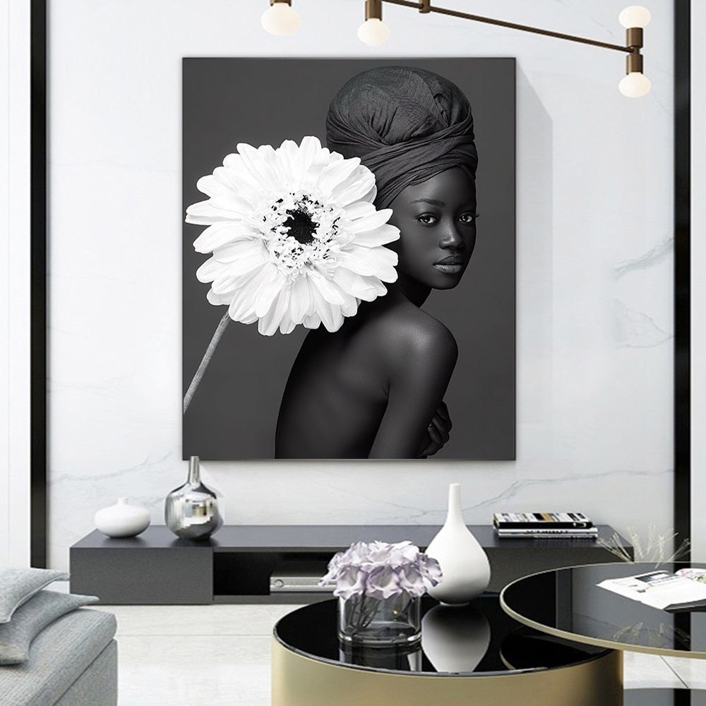 CORX Designs - Black & White African Woman with Flowers Canvas Art - Review