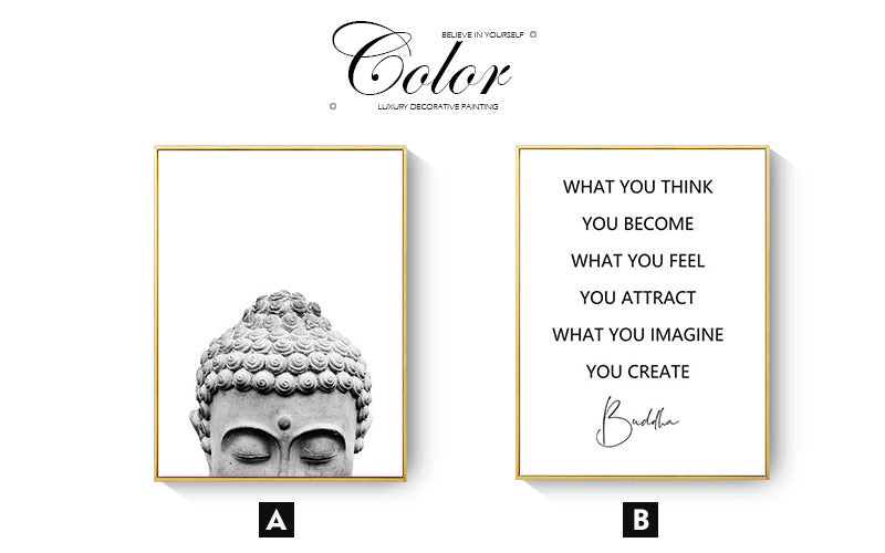 CORX Designs - Gray Zen Buddha Head Quote Canvas Art - Review