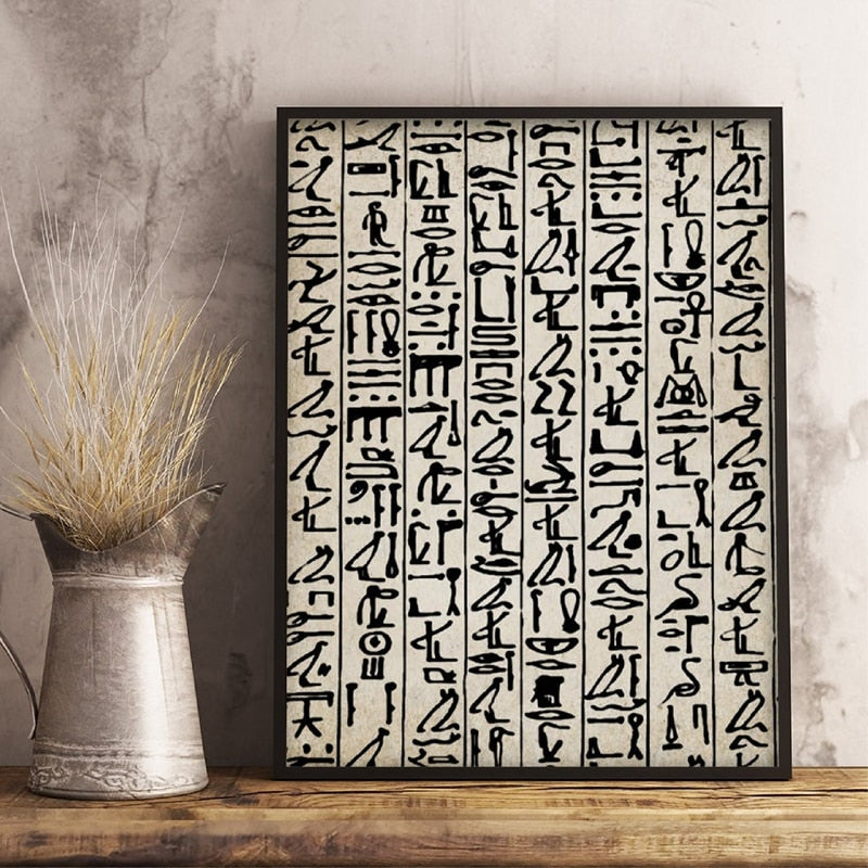 CORX Designs - Black and White Egyptian Hieroglyphs Canvas Art - Review