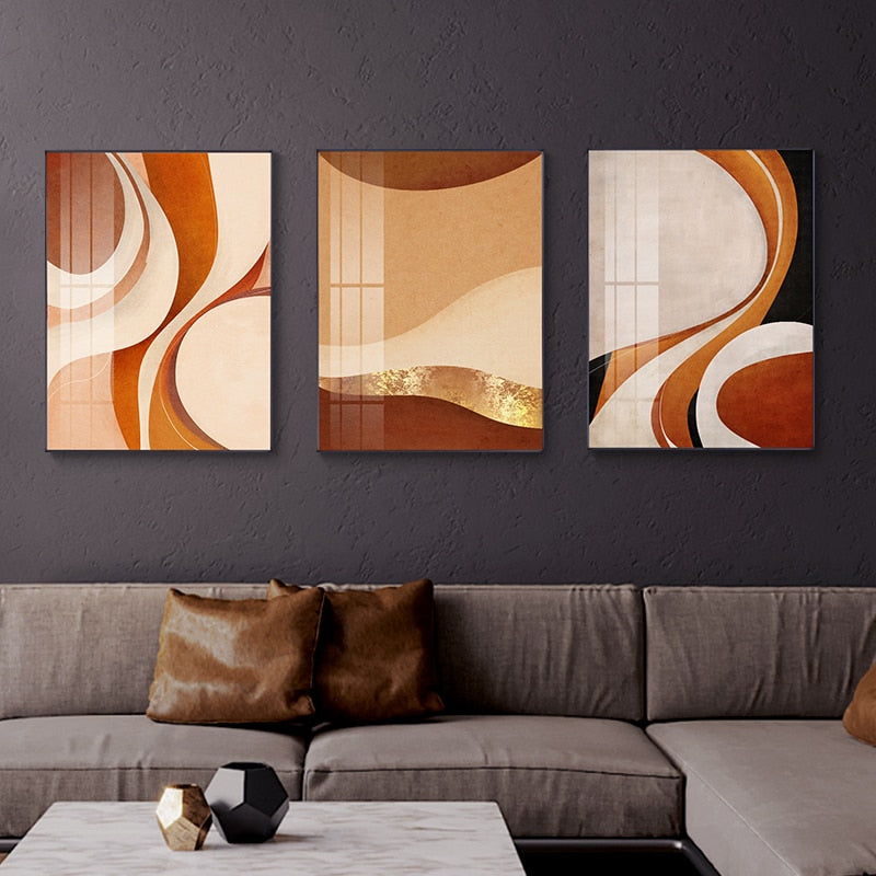 CORX Designs - Abstract Beige Orange Brown Autumn Canvas Art - Review