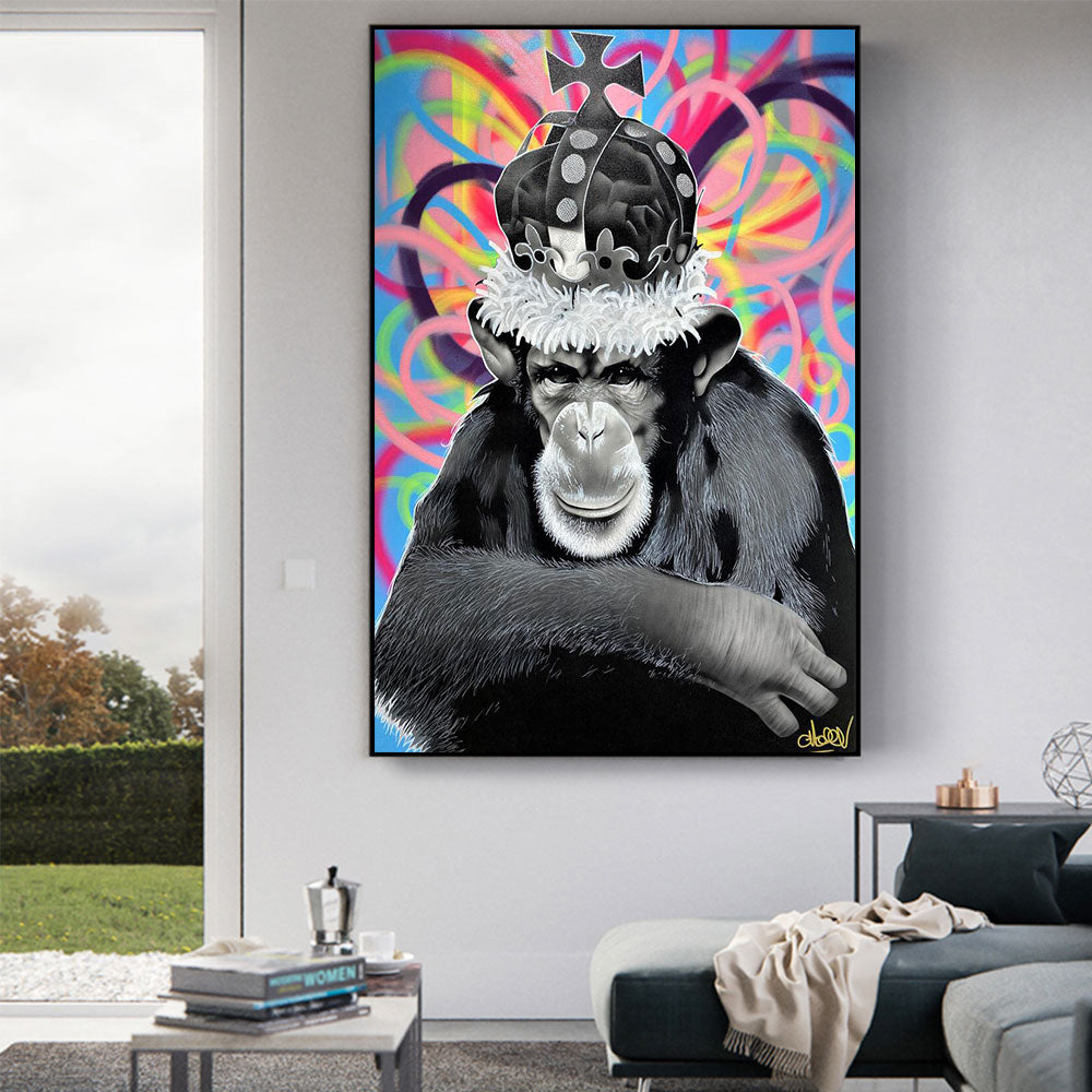 CORX Designs - Graffiti Orangutan Wearing Crown Canvas Art - Review