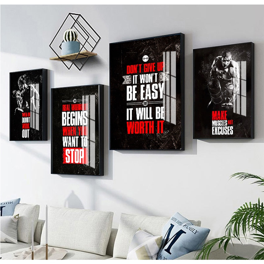 CORX Designs - Muscle Bodybuilding Fitness Motivational Quotes Art Canvas - Review
