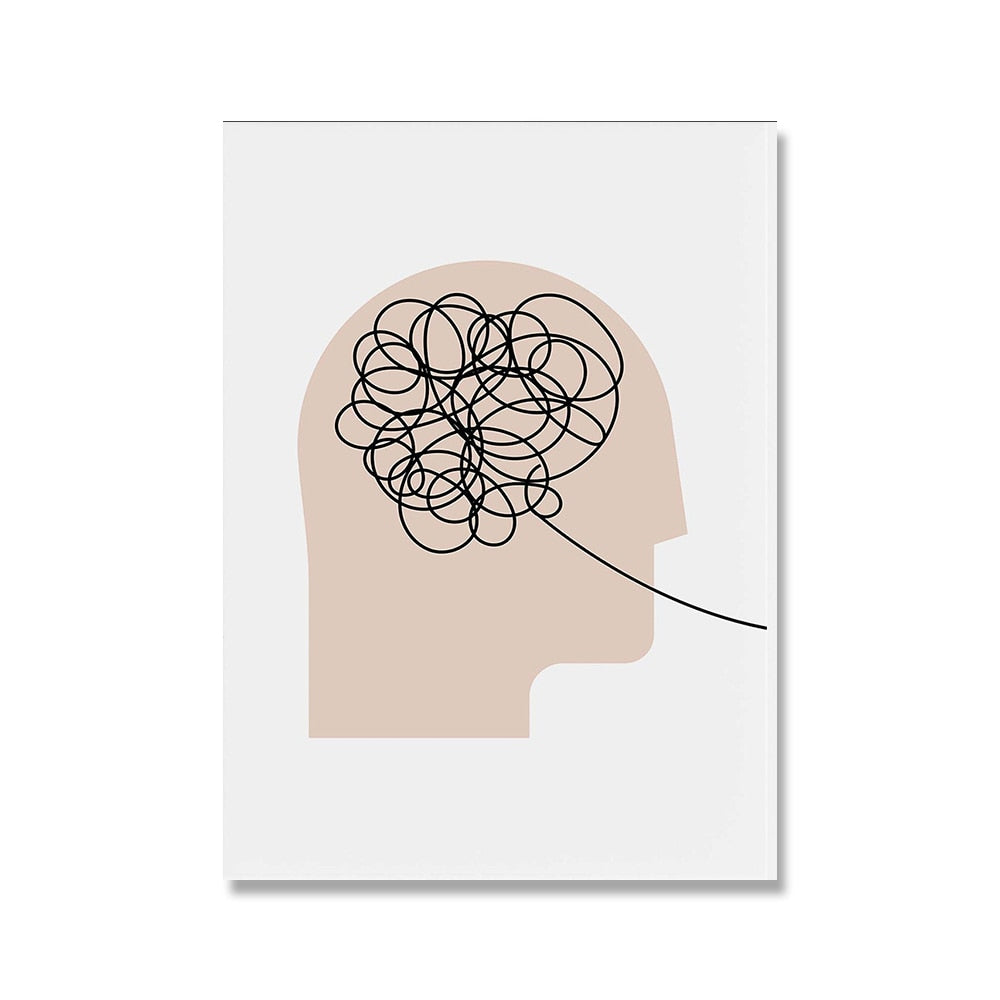 CORX Designs - Minimalist Abstract Human Brain Idea Canvas Art - Review