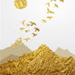 CORX Designs - Gold Blue Geometric Sun Bird Mountain Canvas Art - Review