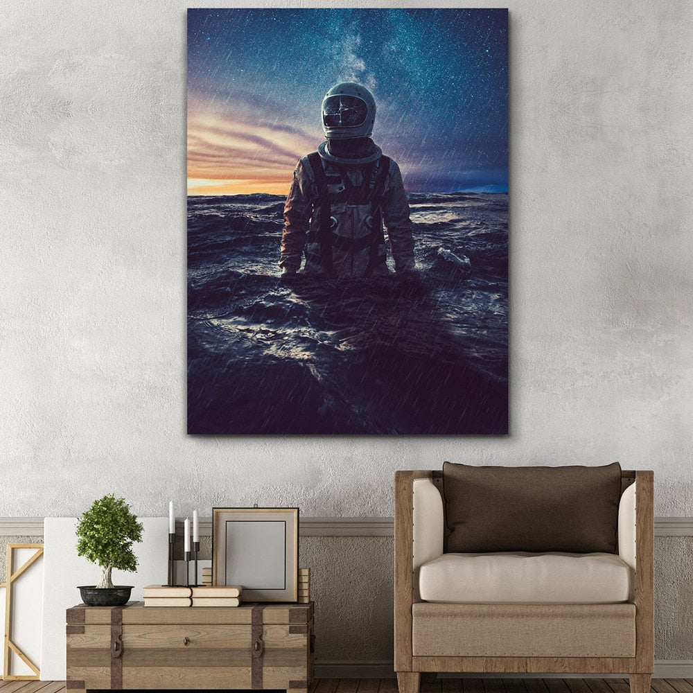 CORX Designs - Astronaut In Space Looking Down On The Earth Canvas Art - Review