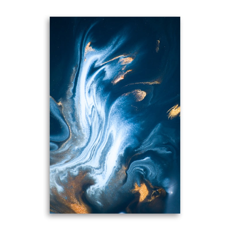 CORX Designs - Blue River Marble Gold Foil Canvas Art - Review