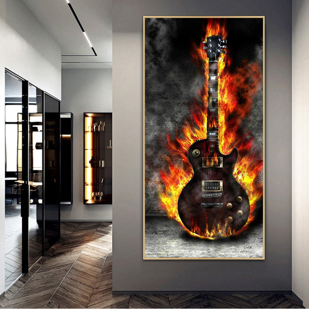 CORX Designs - Burning Electric Guitar Canvas Art - Review