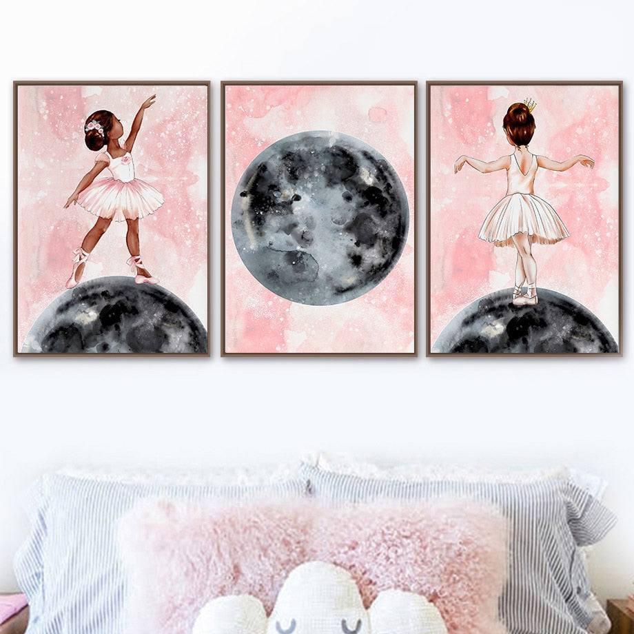 CORX Designs - Pink Girl Ballet Castle Crown Unicorn Canvas Art - Review