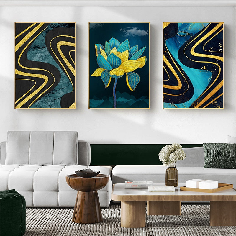 CORX Designs - Turquoise Flower Abstract Canvas Art - Review