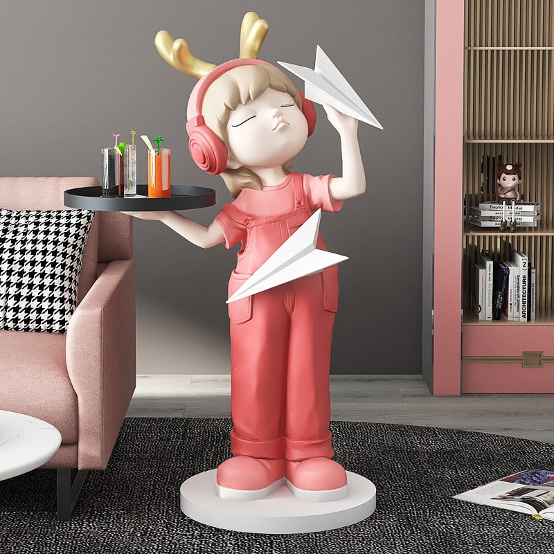 CORX Designs - Girl Paper Plane Large Statue with Tray - Review