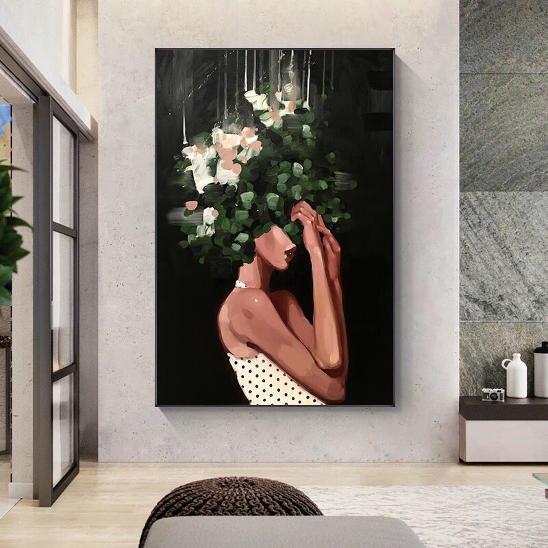 CORX Designs - Abstract Flower Woman Oil Painting Canvas Art - Review