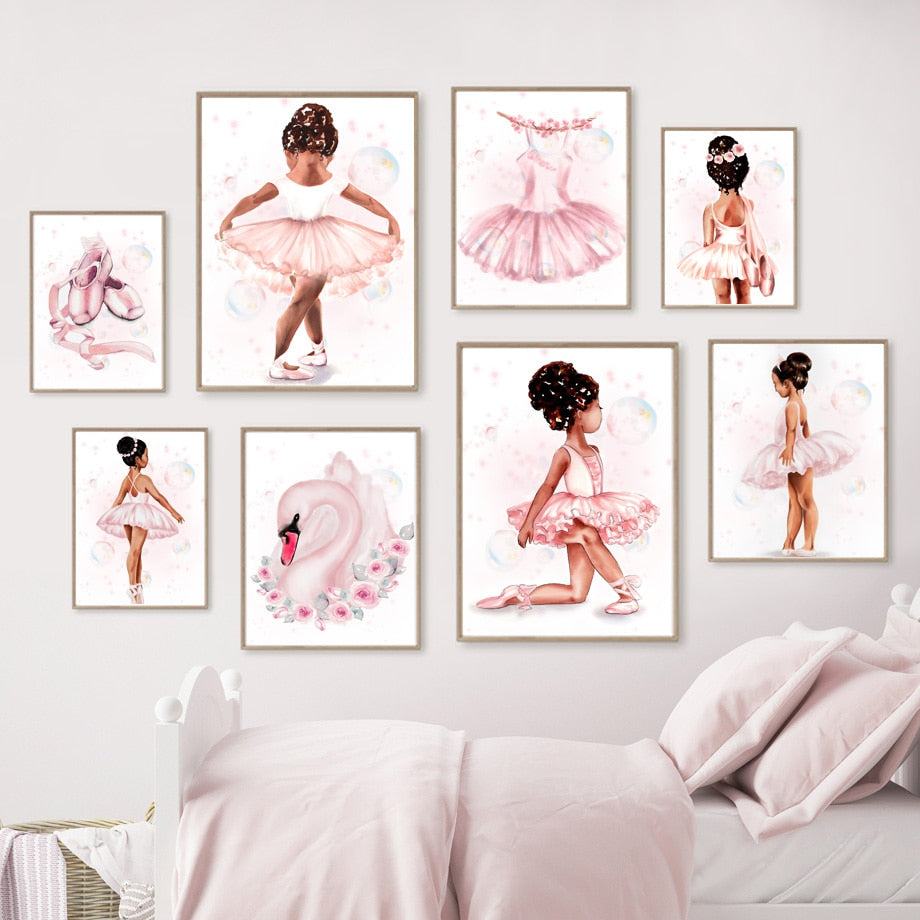 CORX Designs - Cute Girl Pink Ballet Swan Canvas Art - Review