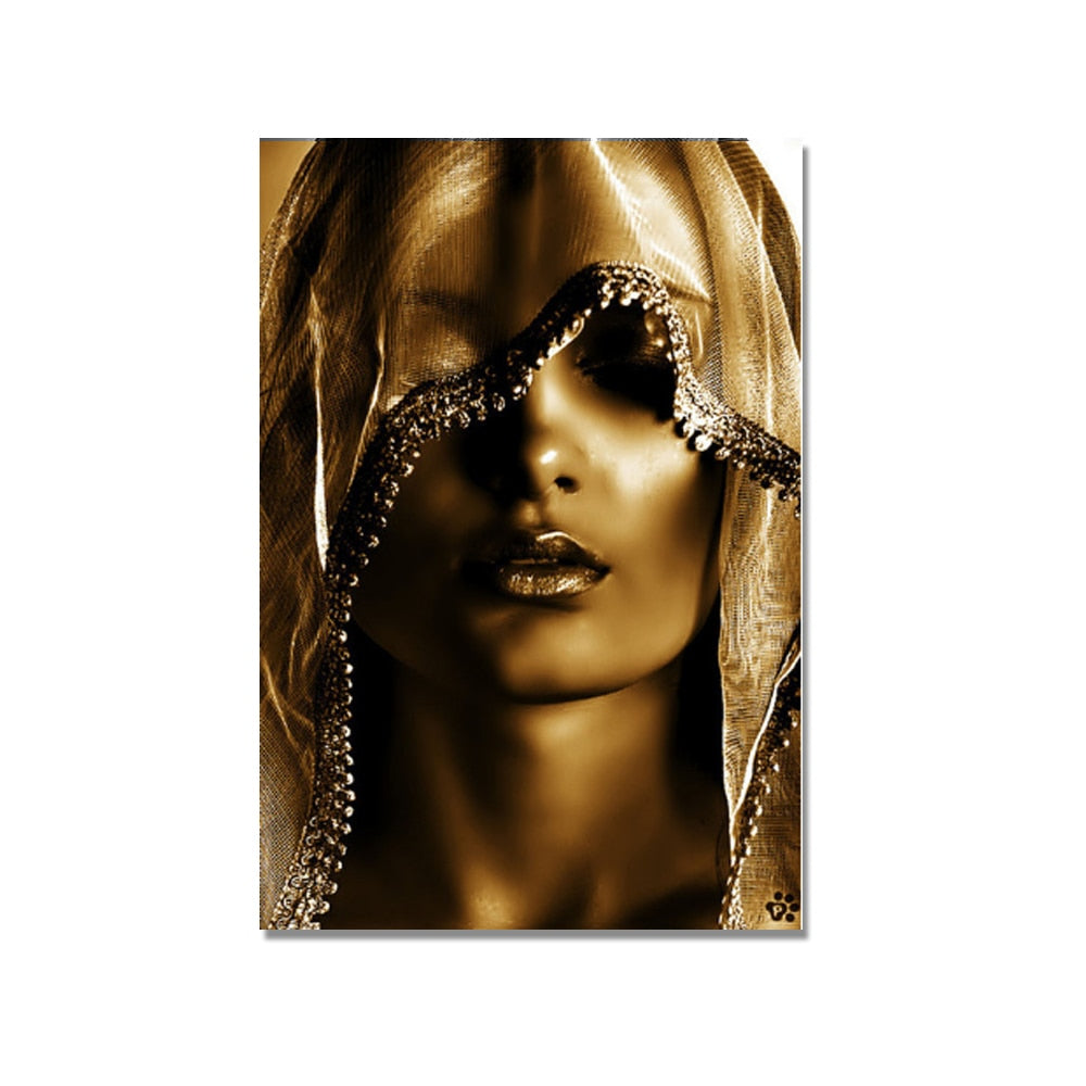CORX Designs - Gold Woman Oil Painting Wall Art Canvas - Review