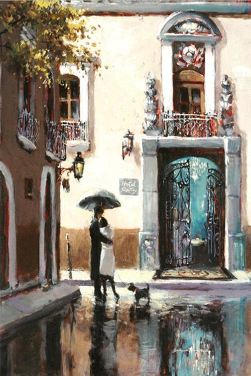CORX Designs - Couple In The Rain Oil Painting Canvas Art - Review